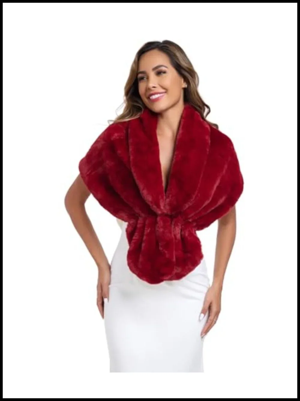 Faux Fur Shawl Wrap Stole Shrug Winter Bridal for Women